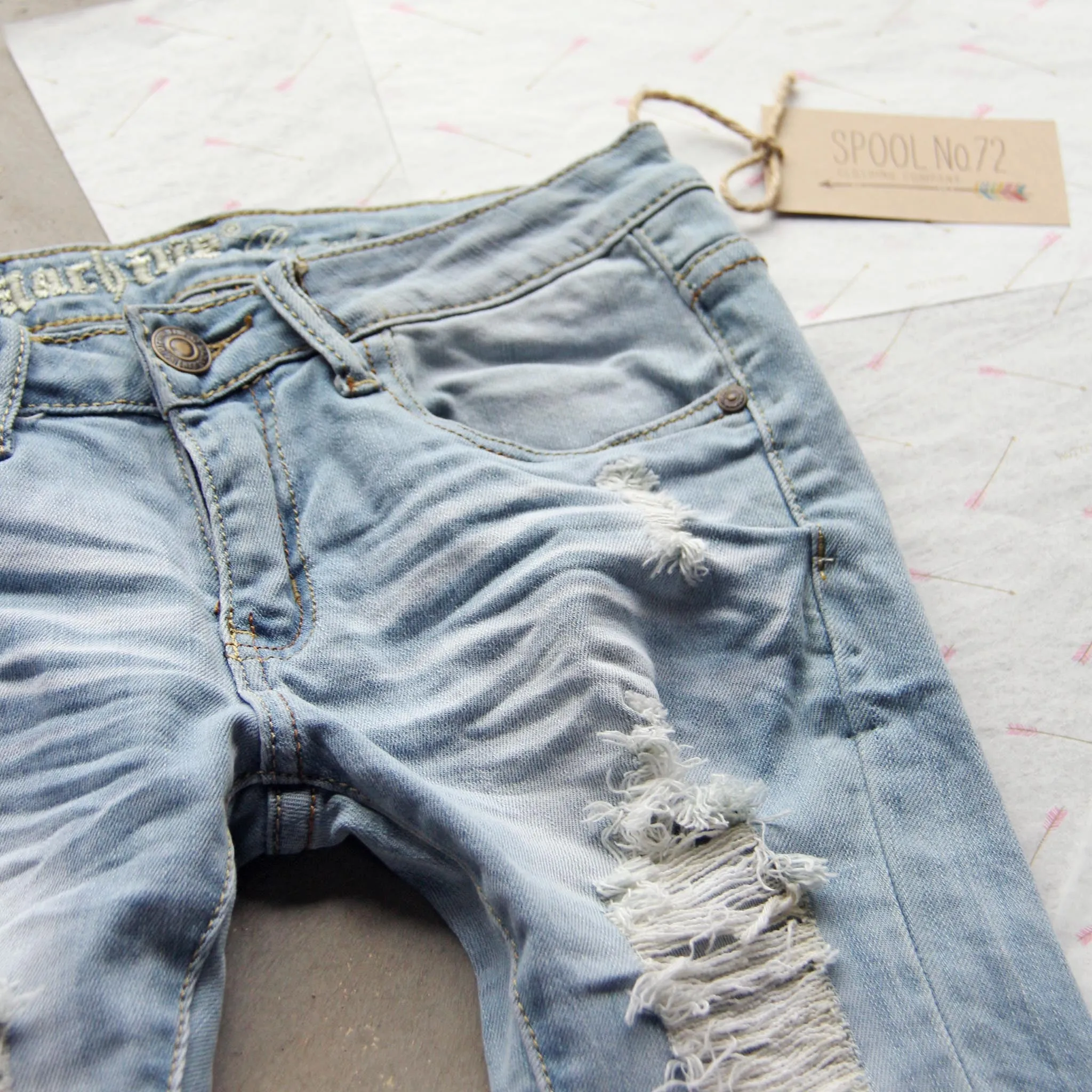 Vintage Style Faded Denim