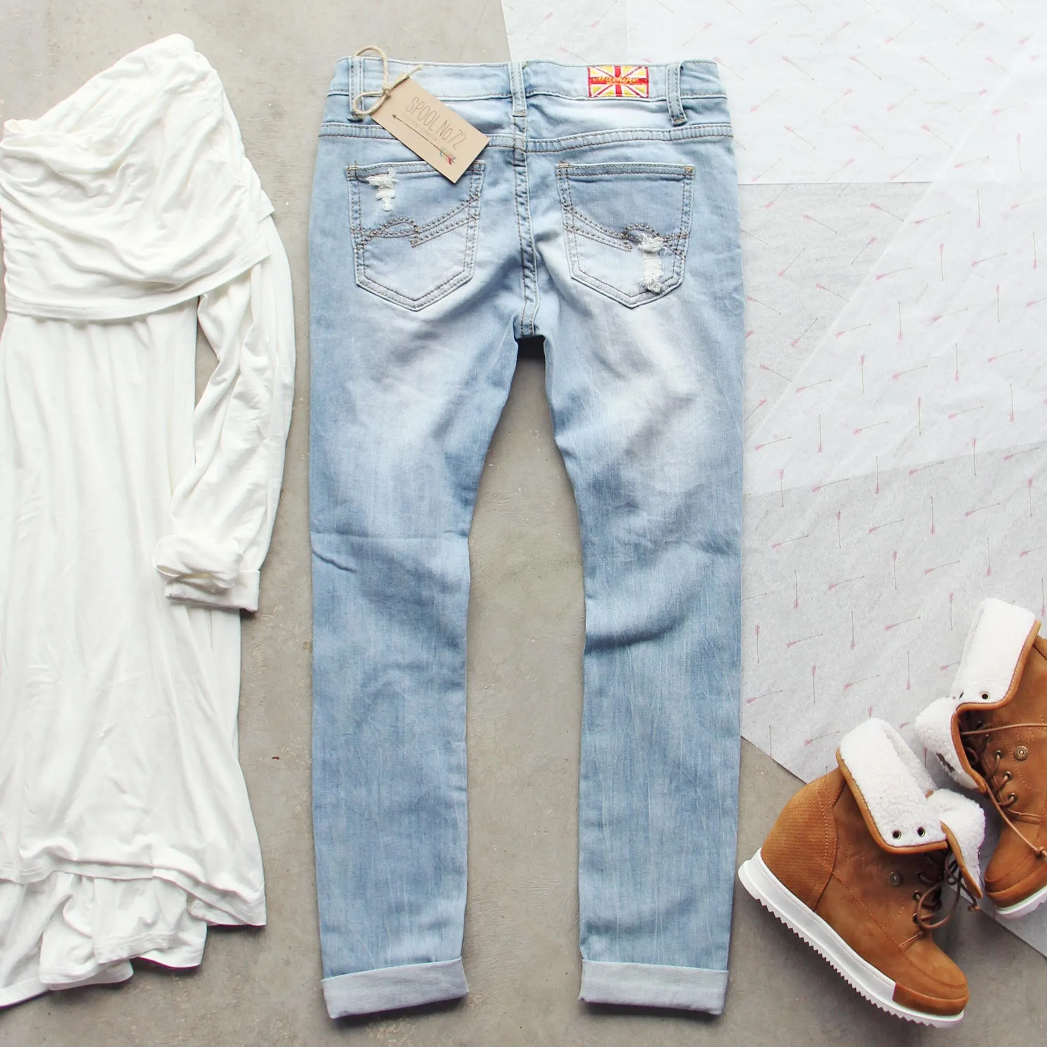 Vintage Style Faded Denim