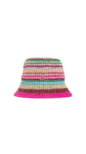 Multicolor Raffia Bucket Hat