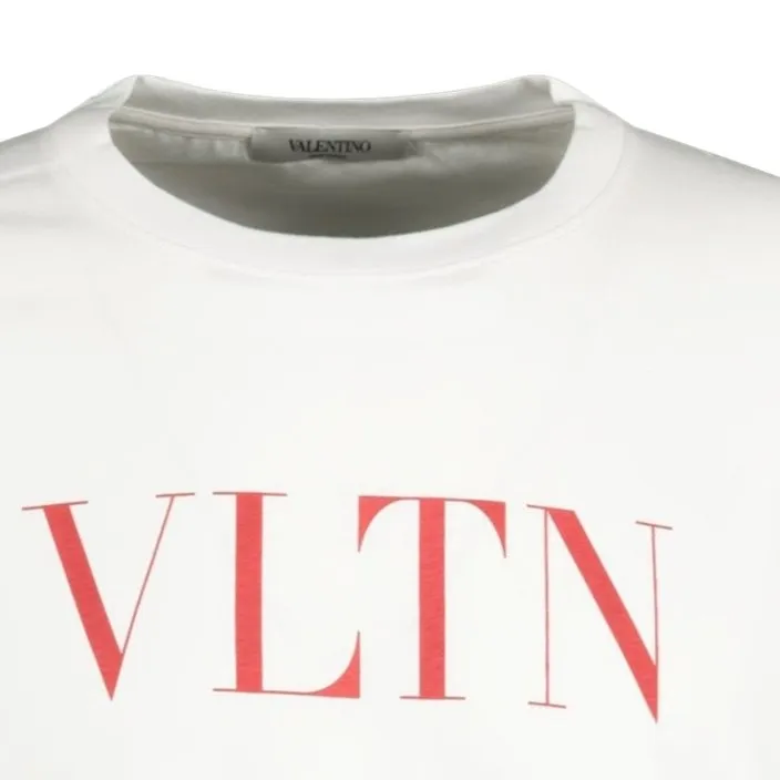 White VALENTINO VLTN Red Logo Tee