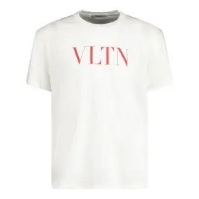 White VALENTINO VLTN Red Logo Tee