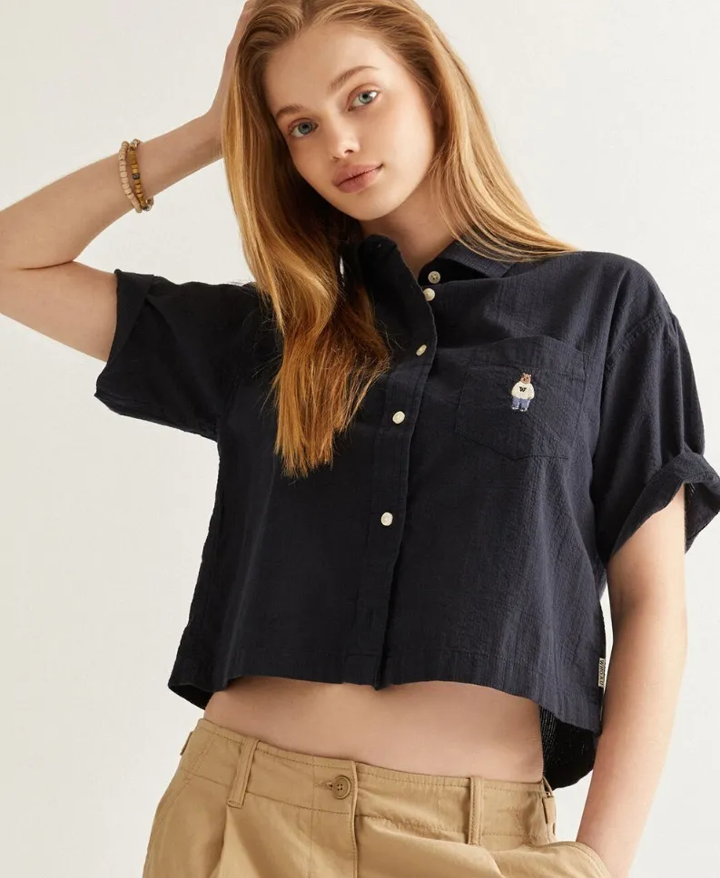 Casual Style Street Style Logo Shirts & Blouses