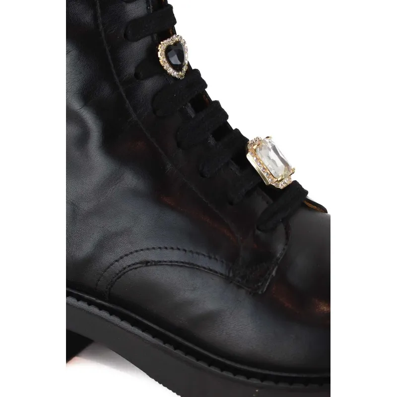 Nala10 Black Leather Ankle Boot - Al Siletto | Al Siletto