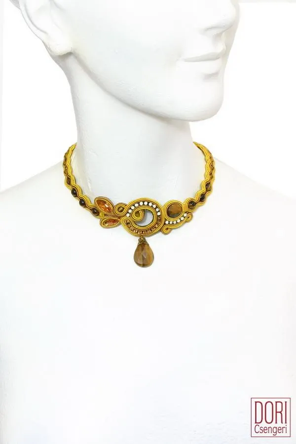 Yellow Choker Necklace named Lucia