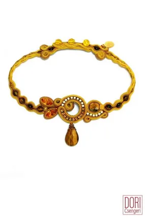 Yellow Choker Necklace named Lucia