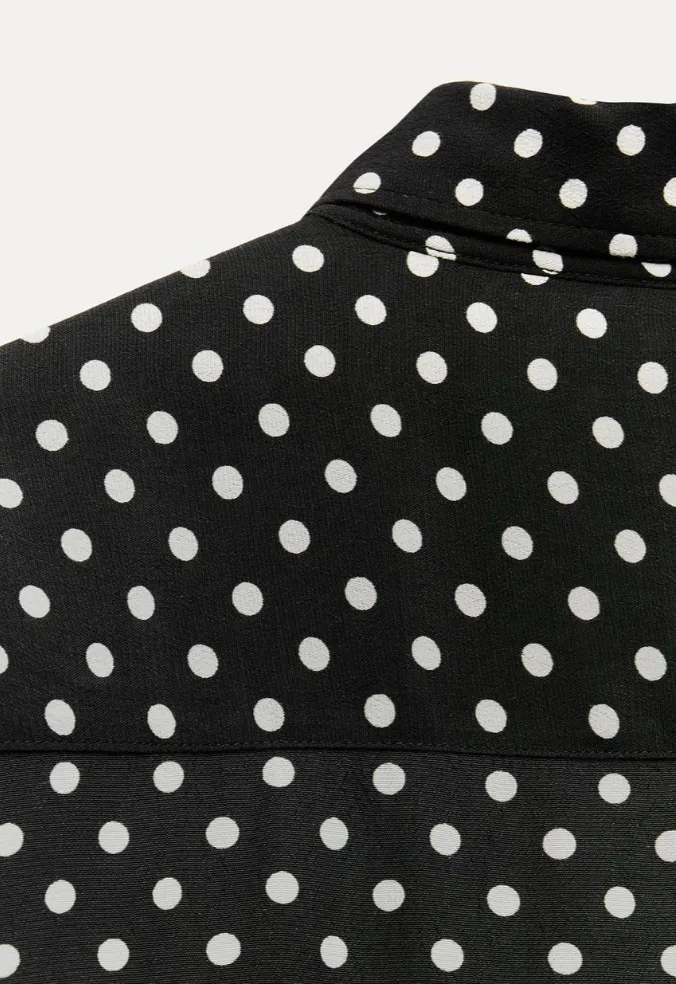 ZARA Women's Long Sleeve Blouse with Dots Print