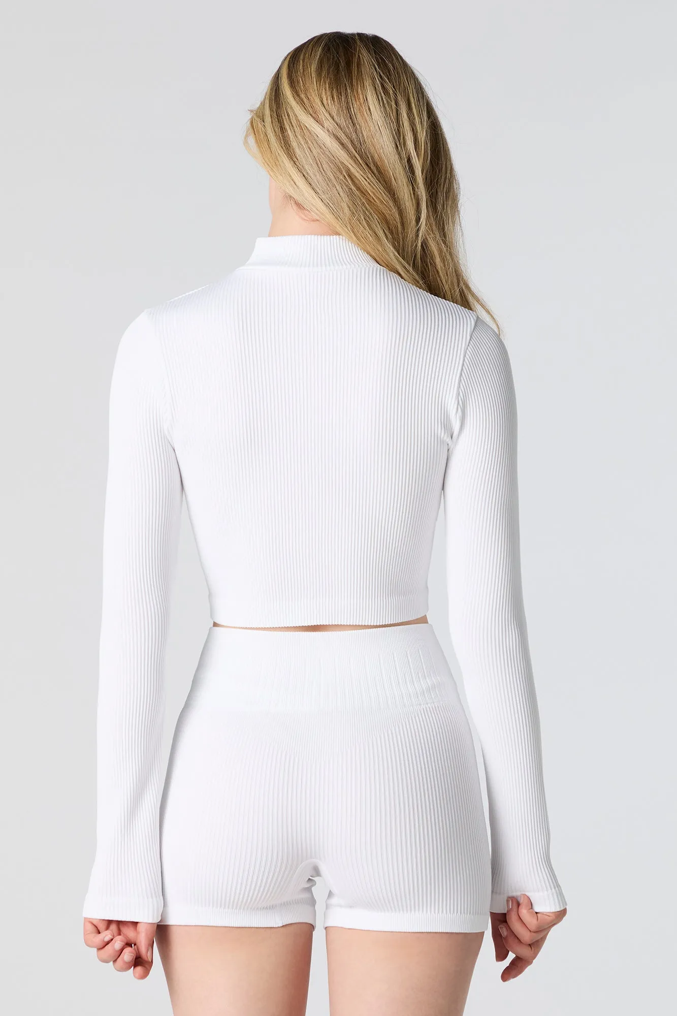 Seamless Zip-Up Long Sleeve Top